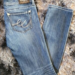 Express Women's Classic Blue Straight Leg Jeans